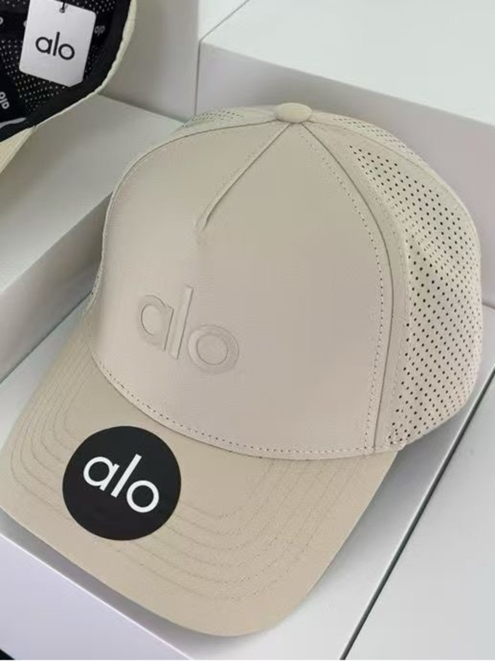 ALO Yoga Beige Perforated Performance Cap